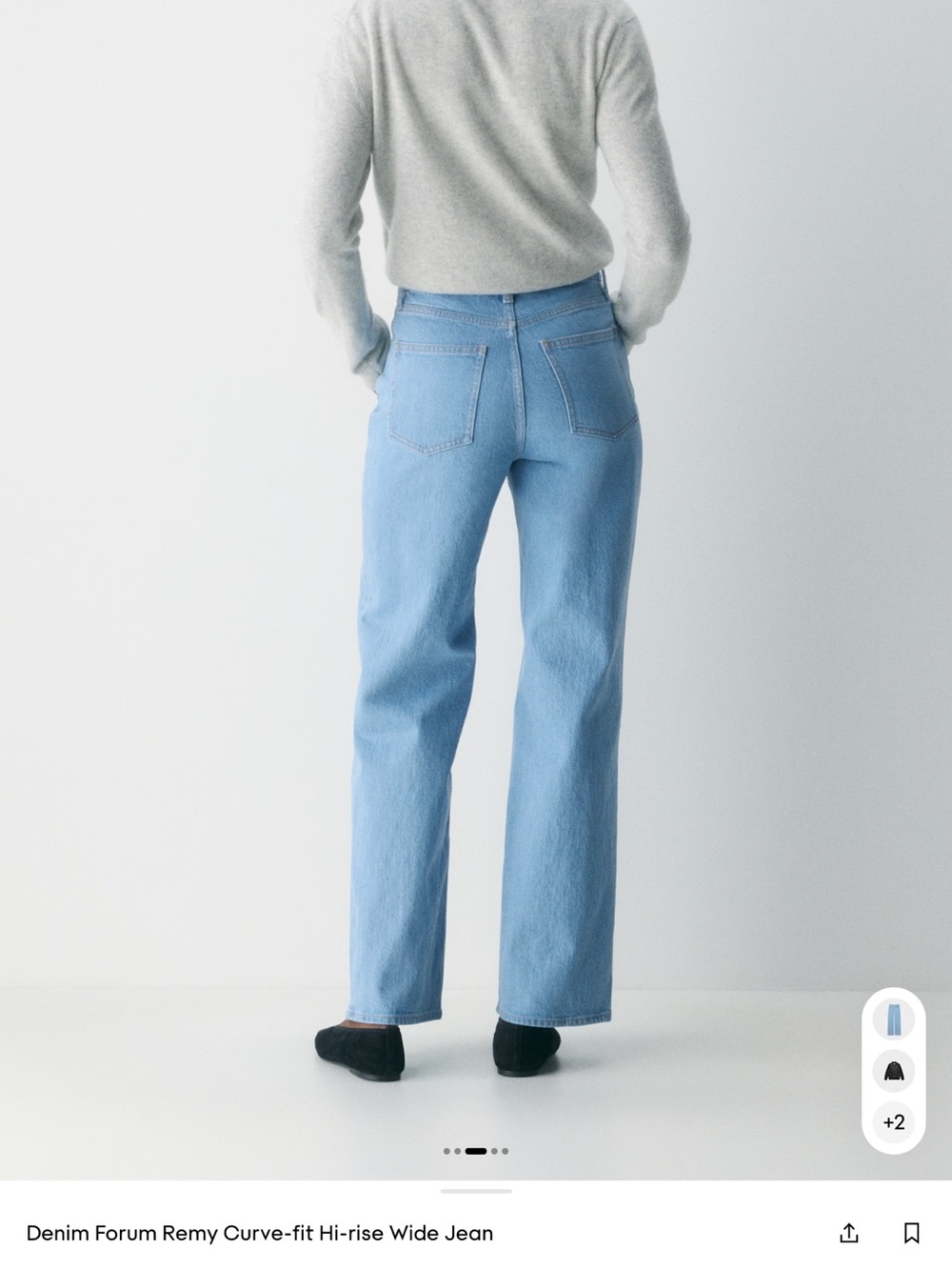 Aritzia Light Blue High-Rise Wide Leg Jeans - Picture 2 of 5